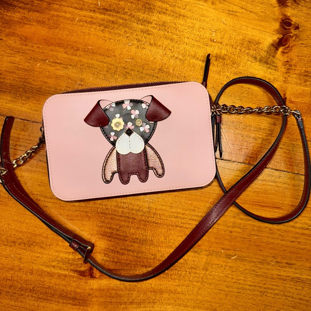 NWOT RARE Kate Spade Floral Pup Cherrywood Crossbody Bag ๐ - Picture 7 of 14